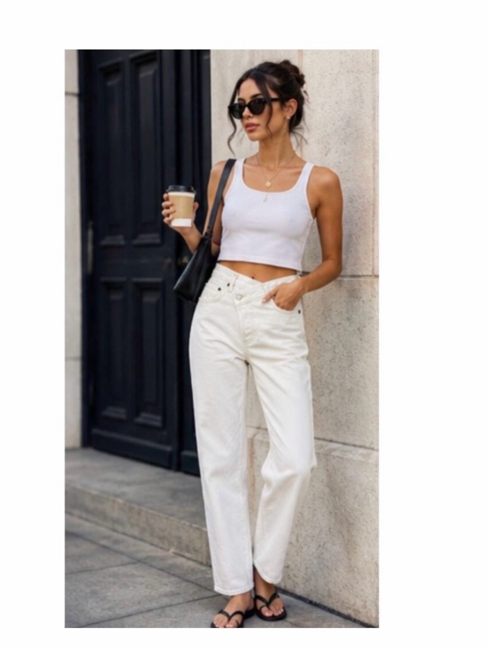 AGOLDE Criss Cross Jeans High Rise Organic Cotton White Size 23
